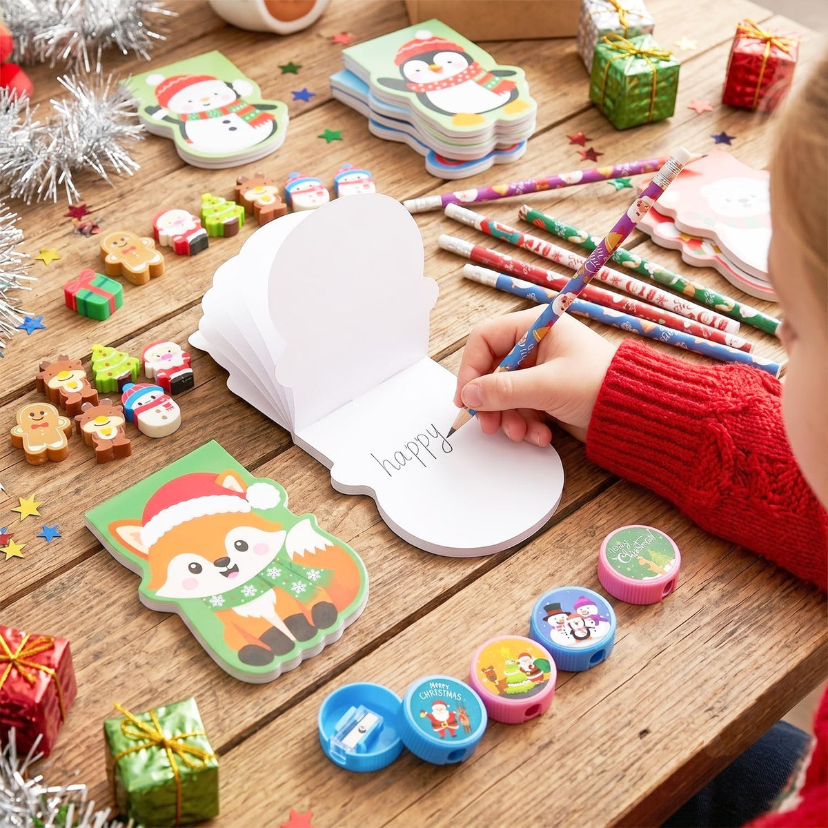 72Pcs Christmas Stationery Set for Kids Christmas Party Favors Bag Stuffers