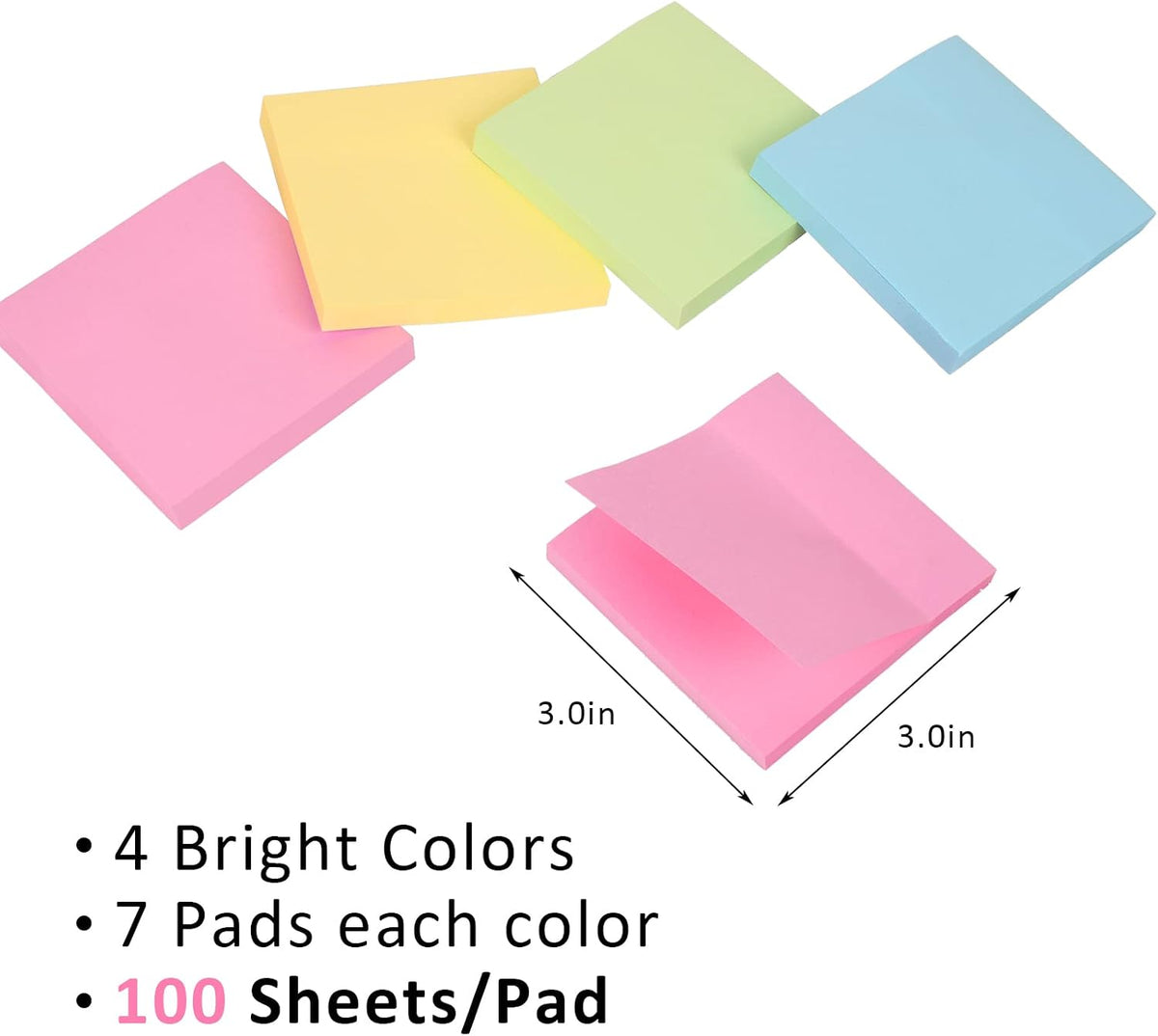 2800 Sheets Sticky Notes 3x3 in, 28 Pads, 100 Sheets/Pad, 4 Soft Colors