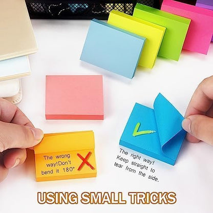 Sticky Notes 1.5x2 in, Bright Colors Self-Stick Pads 8 Pads, 100 Sheets/Pad
