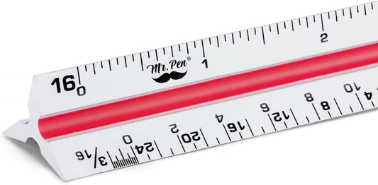 Mr. Pen Architectural Scale Ruler, 12 Inch, Silver