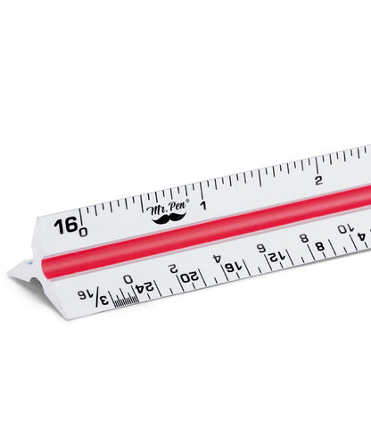 Mr. Pen Architectural Scale Ruler, 12 Inch, Silver