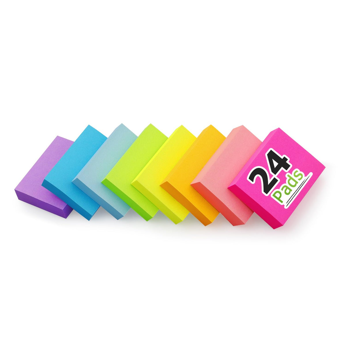 Sticky Notes 1.5x2 in, Bright Colors Self-Stick Pads 8 Pads, 100 Sheets/Pad