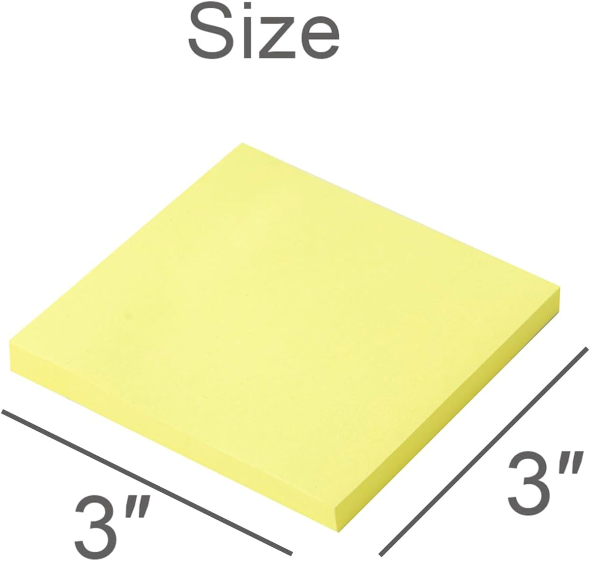(24 Pads) Sticky Notes 3x3 in Yellow, Strong Adhesive, Clean Removal