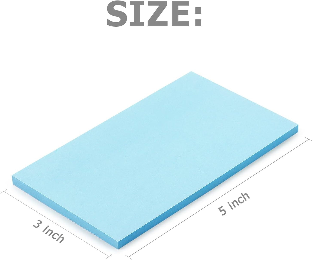 Sticky Notes 3x5 in, Bright Colors, 8 Pads, 50 Sheets/Pad Total 400 Sheets