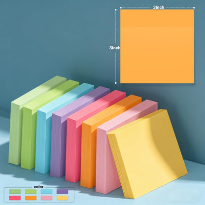 16 Pack of 3x3 Inch Sticky Notes Self-Stick Memo Pads - 960 Sheets in Total! Great for Home, Office & School