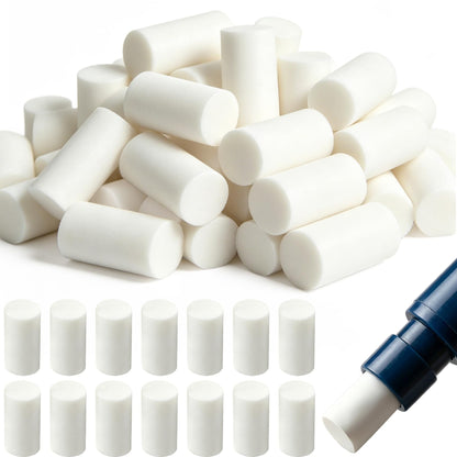 100pcs White Refill Erasers for Mechanical Pencil, 0.46x0.17in