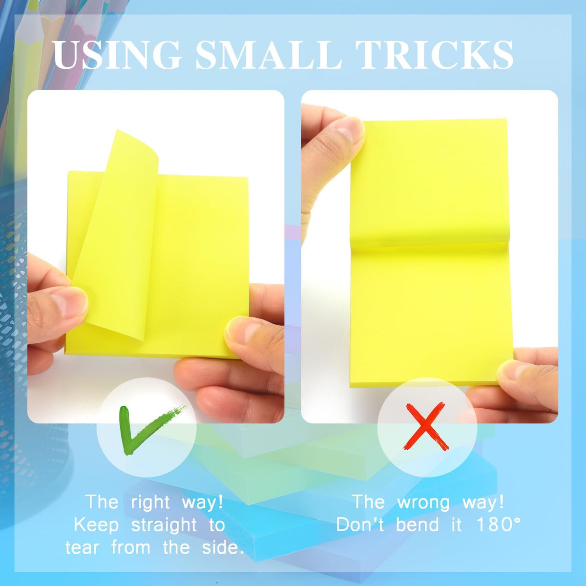 Early Buy 24 Pack Sticky Notes, 3×3 in, 8 Bright Colors, 60 Sheets/Pad