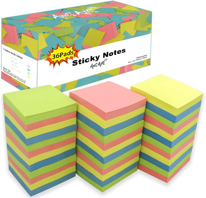 Sticky Notes 3x3, Self-Stick Notes 36 Pads, 100 Sheets/Pad Sticky Post