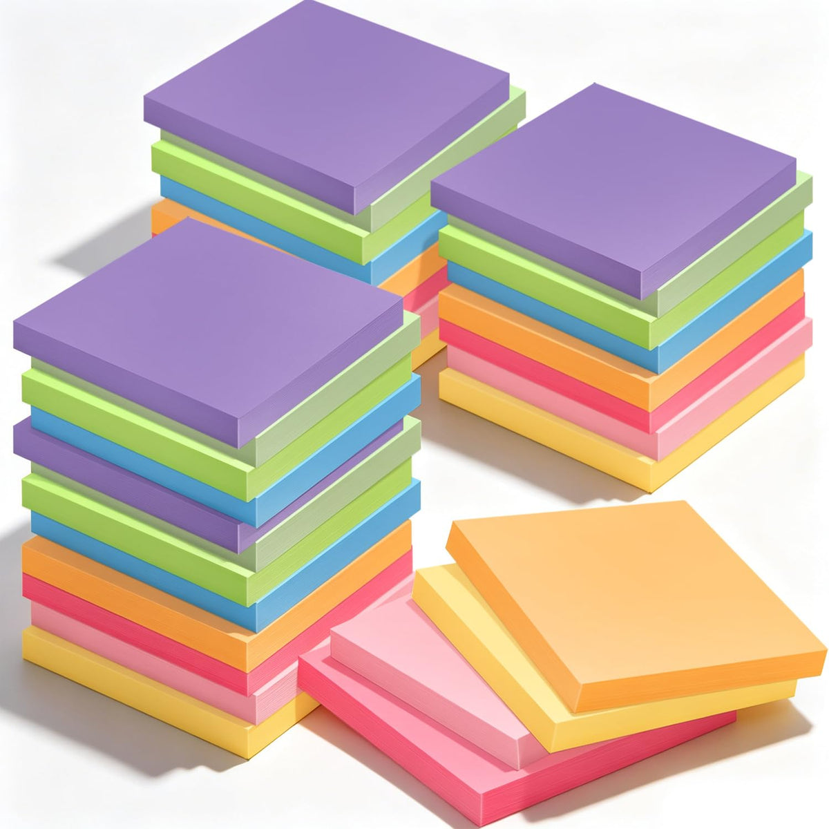 16 Pack of 3x3 Inch Sticky Notes Self-Stick Memo Pads - 960 Sheets in Total! Great for Home, Office & School