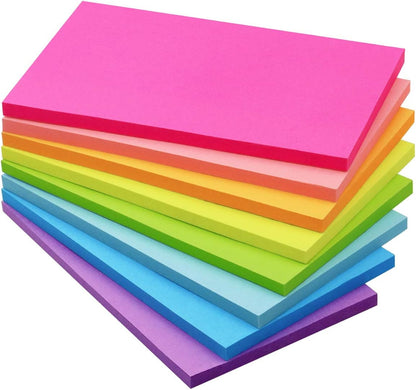 Sticky Notes 3x5 in, Bright Colors, 8 Pads, 50 Sheets/Pad Total 400 Sheets