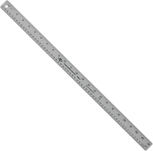 ALVIN Stainless Steel Ruler 24 Inches Model R590-24 Drawing and Design Tool for Students and Professionals, Great for Drafting, Architecture, Engineering, and Art - Stainless Steel Ruler -24 Inches