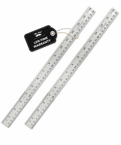 Mr. Pen- Metal Straight Edge Ruler, 2 Pack, 6" and 12", Gold