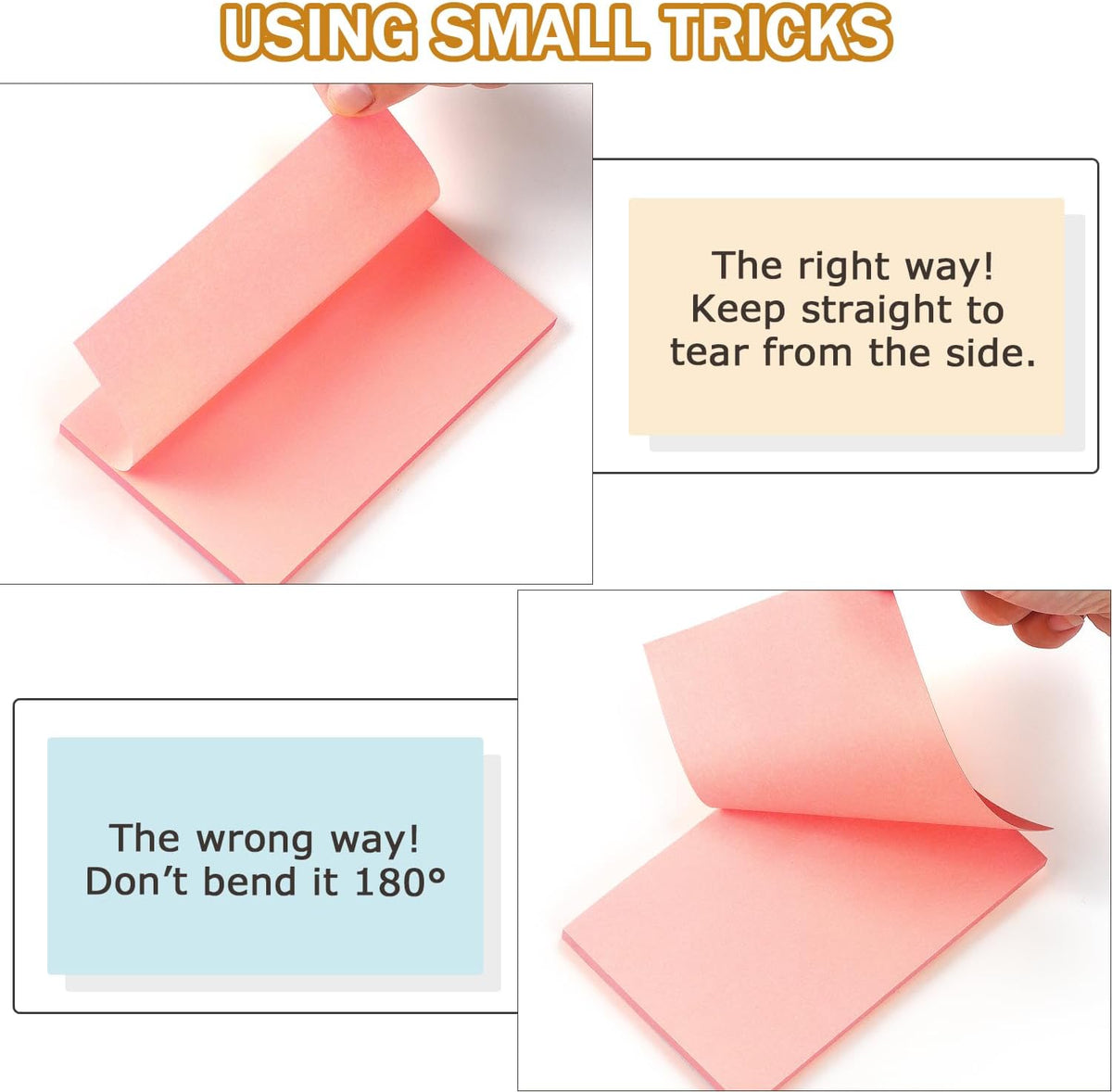 Sticky Notes 3x5 in, Bright Colors, 8 Pads, 50 Sheets/Pad Total 400 Sheets