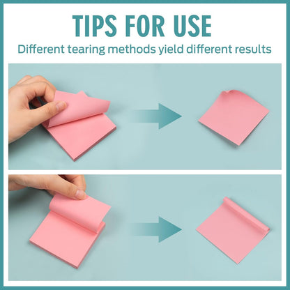 Sticky Notes 3x3 Small Self-Stick Pads, 48 Pads in 6 Pastel Colors