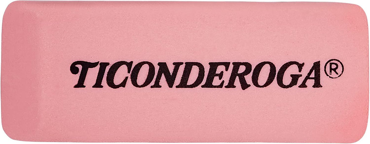 Ticonderoga Wedge Erasers, Pink, 5/Pack