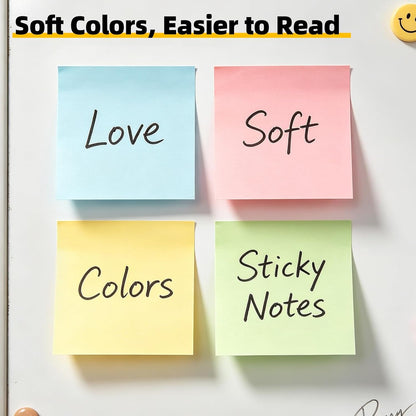 2800 Sheets Sticky Notes 3x3 in, 28 Pads, 100 Sheets/Pad, 4 Soft Colors