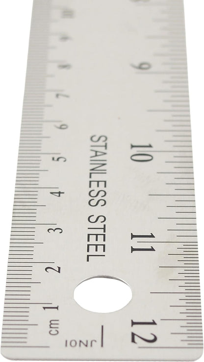 Westcott 10415 Stainless Metal Ruler with Non-Slip Cork Base, 12-Inch