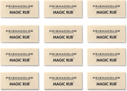 Prismacolor Premier Magic Rub Vinyl Erasers, 12 Count - For Drafting, Sketching, Fine Art, School Supplies