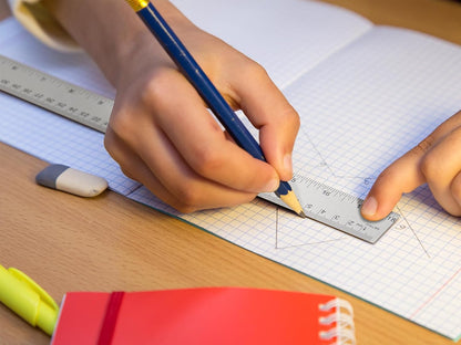 12 Inch Metal Ruler with Cork Backing, Imperial & Metric Markings
