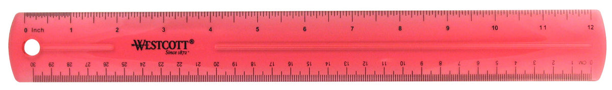 Westcott 16024 Jeweltone Plastic Ruler, 12-Inch, Purple