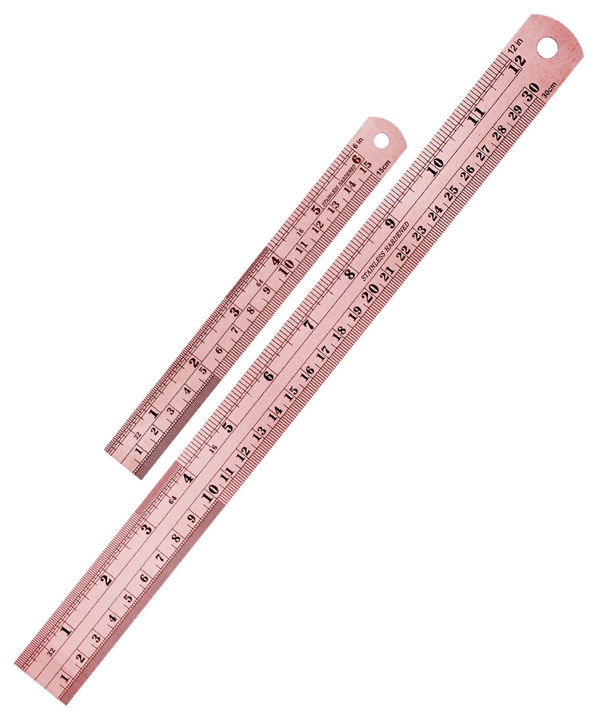 Mr. Pen- Metal Straight Edge Ruler, 2 Pack, 6" and 12", Gold