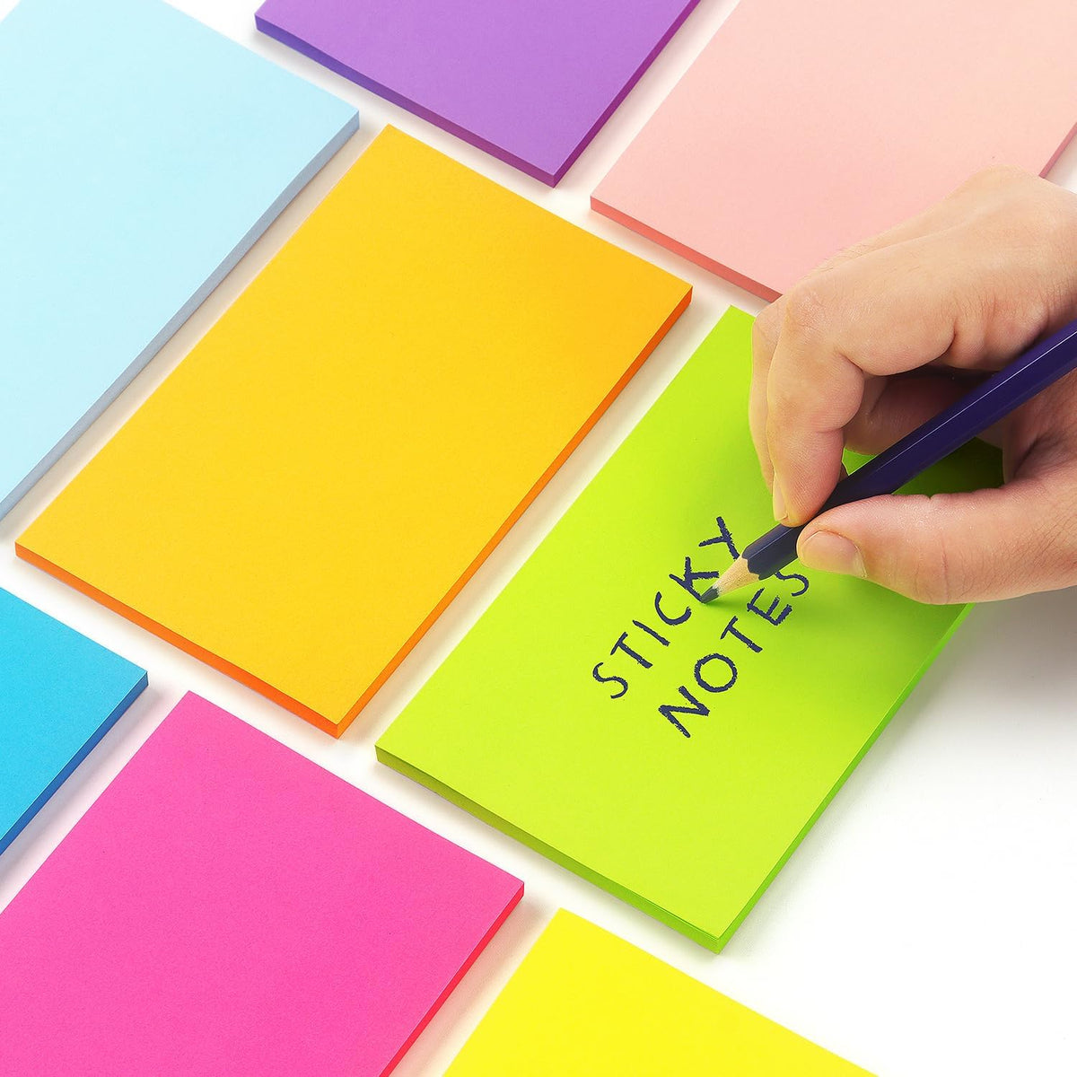 Sticky Notes 3x5 in, Bright Colors, 8 Pads, 50 Sheets/Pad Total 400 Sheets