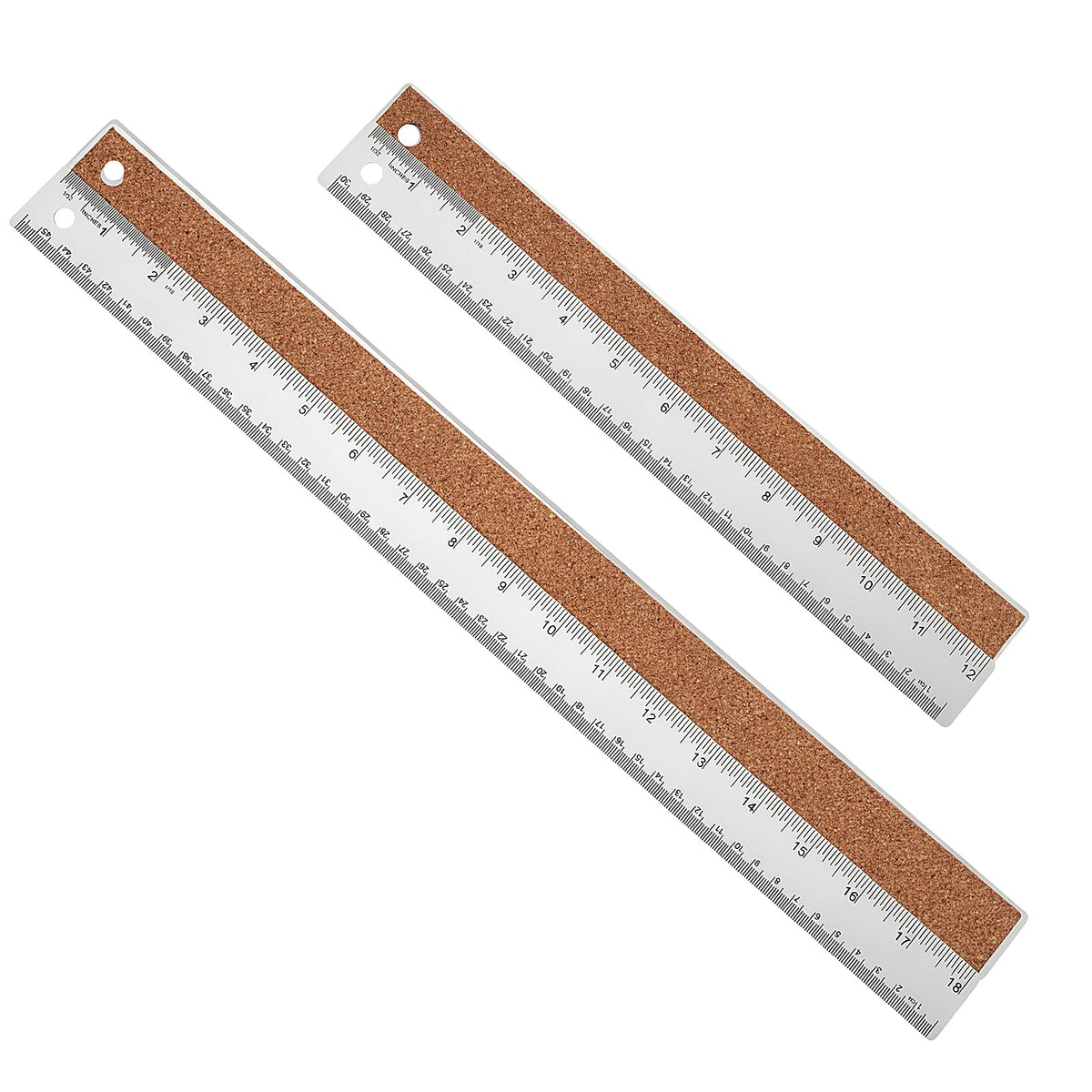 Metal Ruler 6+12+18 Inch Stainless Steel Ruler with Cork Backing