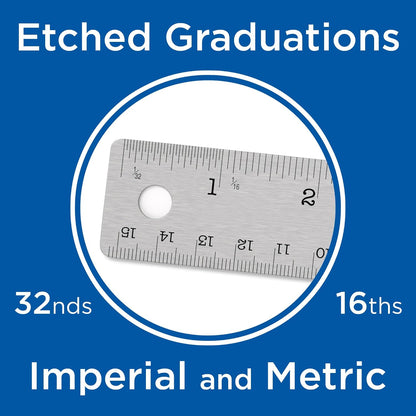ALVIN Stainless Steel Ruler 24 Inches Model R590-24 Drawing and Design Tool for Students and Professionals, Great for Drafting, Architecture, Engineering, and Art - Stainless Steel Ruler -24 Inches