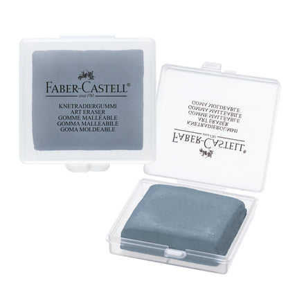 Faber-Castell Kneadable Eraser for Artists in Storage Case - Absorbent Kneaded Erasers, Art Eraser, Grey (Pack of 3)