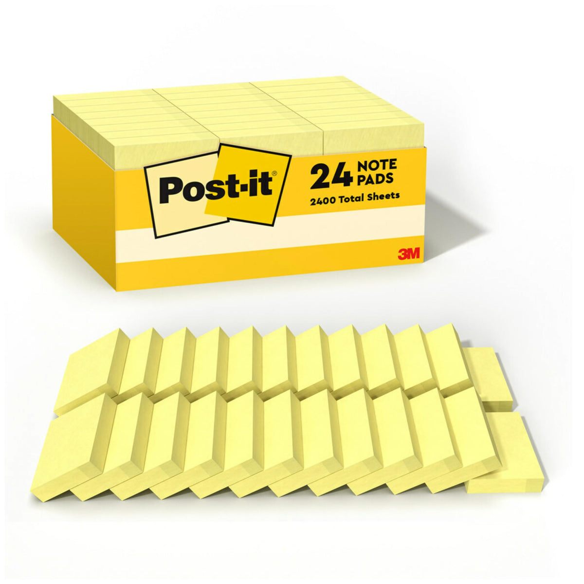 Post-it Notes, 1.38 x 1.88 in, The Iconic Canary Yellow Note, 24 Pads