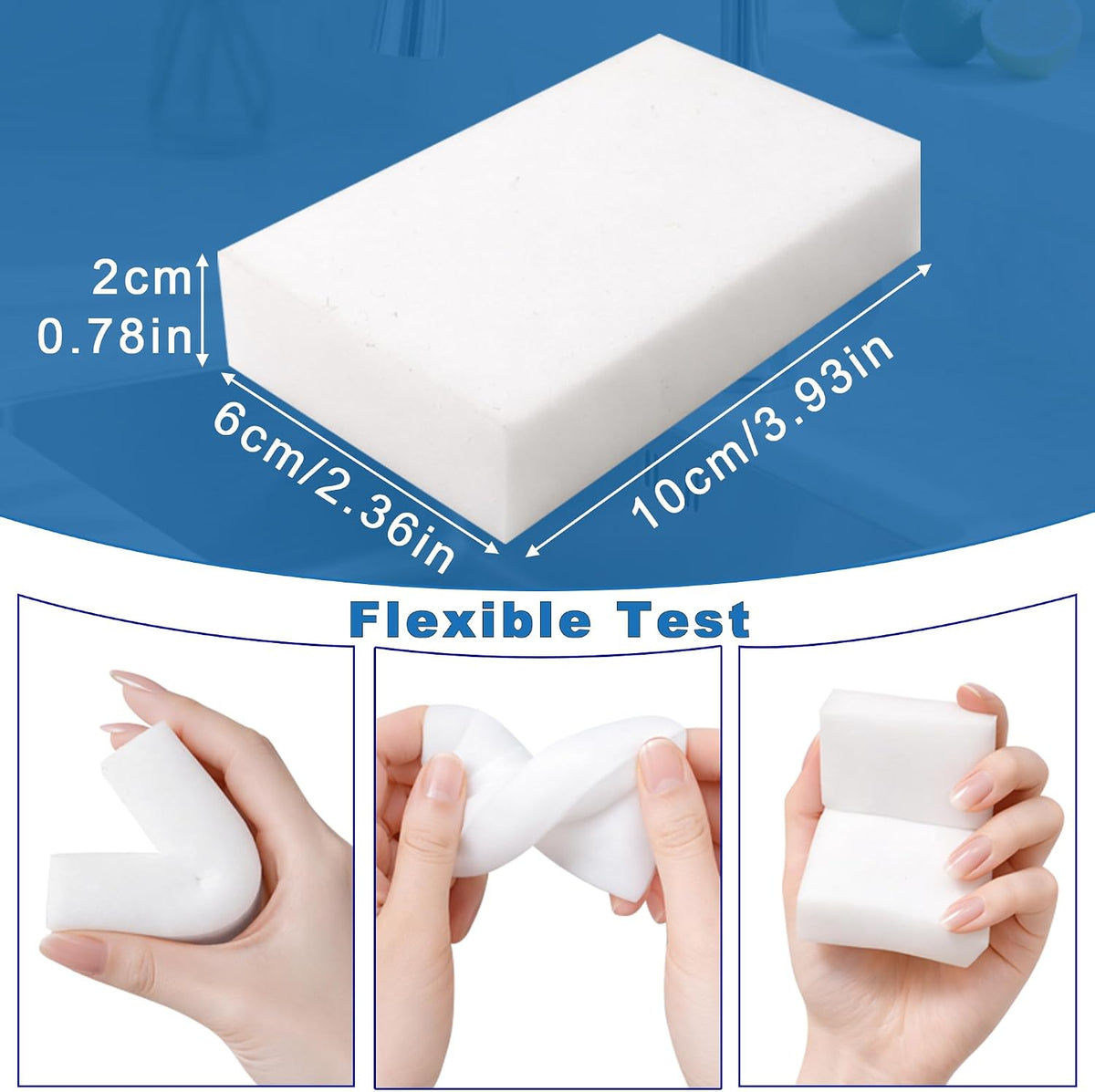 100 Pack Magic Cleaning Sponge Erasers, Non-Scratch Melamine Sponges Bulk