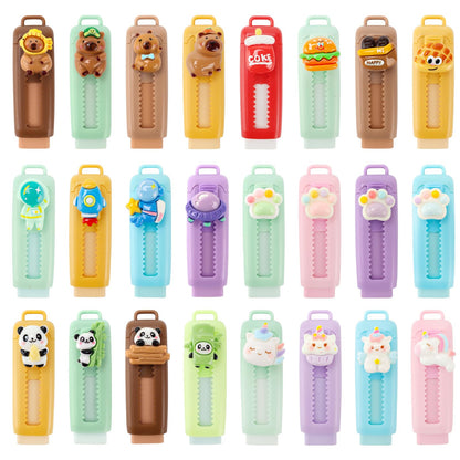 24 Pcs Retractable Eraser Cute Erasers Bulk Back to School Gifts