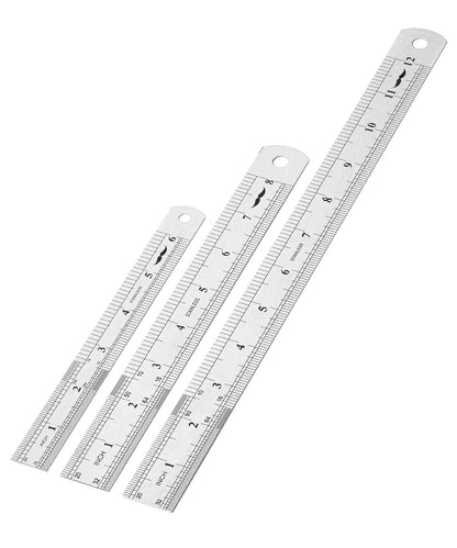 Mr. Pen- Metal Straight Edge Ruler, 2 Pack, 6" and 12", Rose Gold
