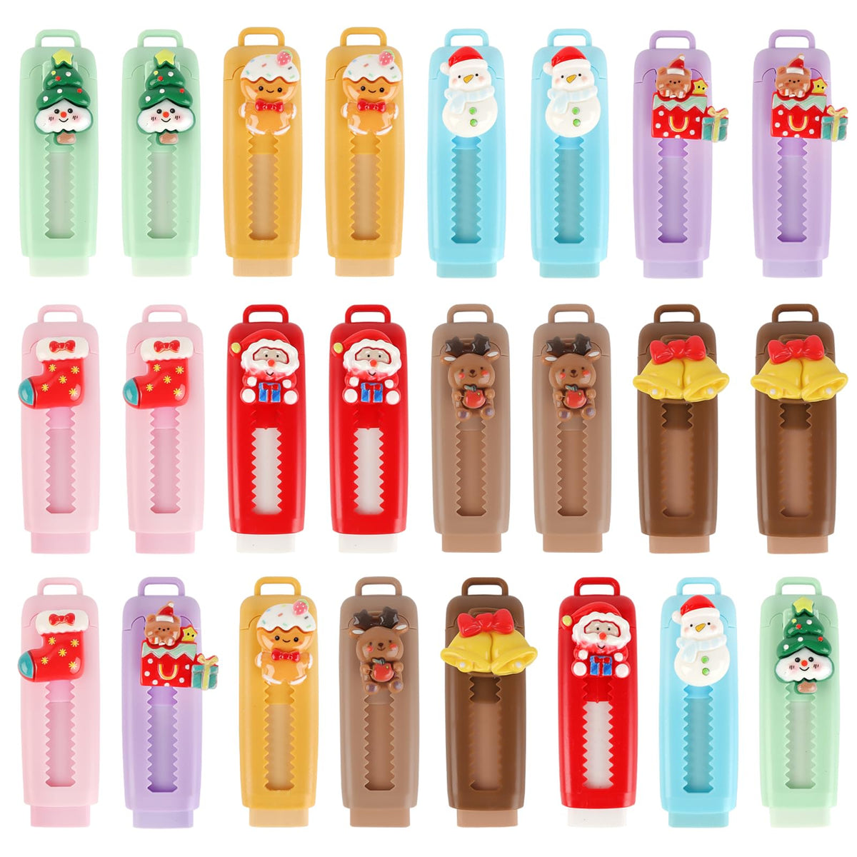 24 Pcs Retractable Eraser Cute Erasers Bulk Back to School Gifts