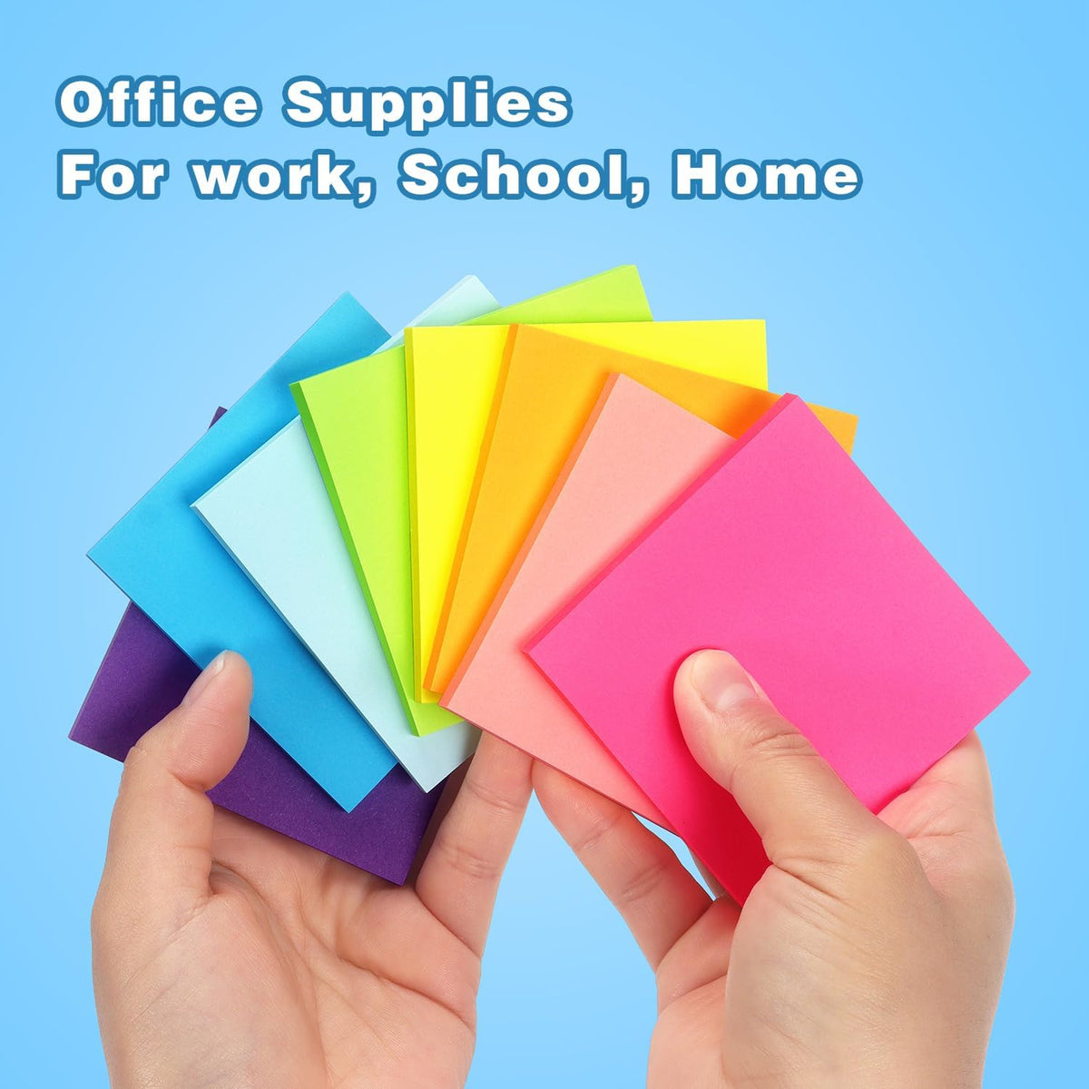 Early Buy 24 Pack Sticky Notes, 3×3 in, 8 Bright Colors, 60 Sheets/Pad