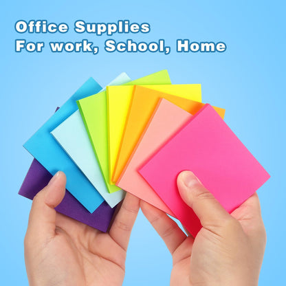 Early Buy 24 Pack Sticky Notes, 3×3 in, 8 Bright Colors, 60 Sheets/Pad