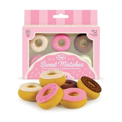 Genuine Fred Sweet Mistakes Macaron Erasers, Set of 6, Scented, Fun for School, Home, or Office