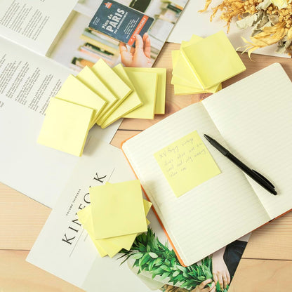 (24 Pads) Sticky Notes 3x3 in Yellow, Strong Adhesive, Clean Removal