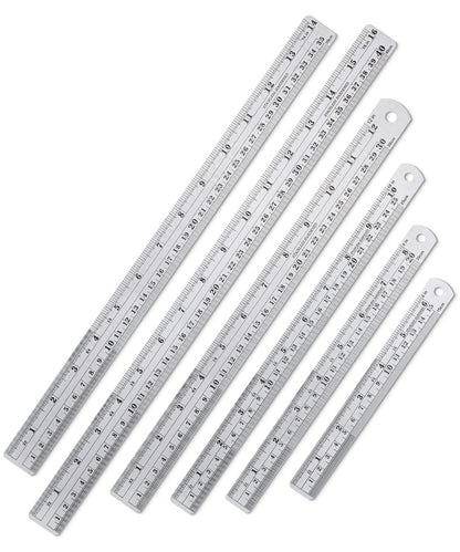 Mr. Pen- Metal Straight Edge Ruler, 6 pcs, 6", 8", 10", 12", 14", 16"