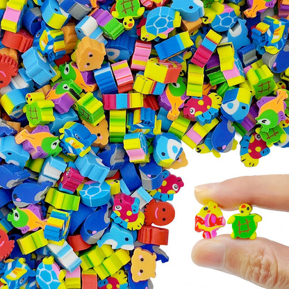 200pcs Ocean Mini Erasers for Kids, Bulk Cute Pencil Erasers Small Fun Erasers for Classroom Rewards Party Favors Gift Filling Eraser