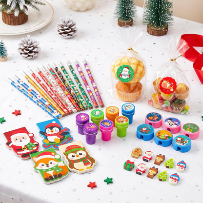 72Pcs Christmas Stationery Set for Kids Christmas Party Favors Bag Stuffers