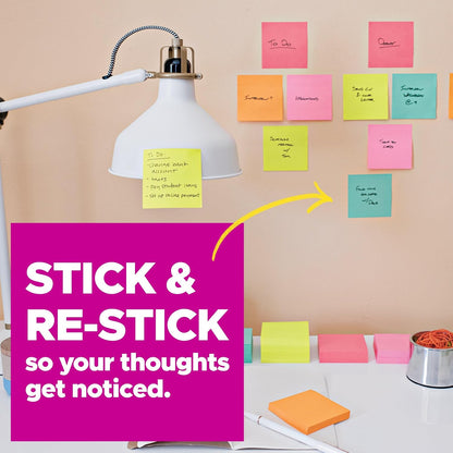 Post-it Super Sticky Dispenser Notes, 3 x 3 in, Canary Yellow, 12 Pads