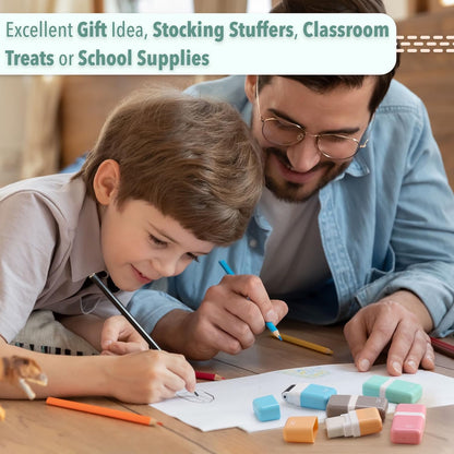Mr. Pen- Eraser with Cover and Roller, 6 Pack, Pastel Colors