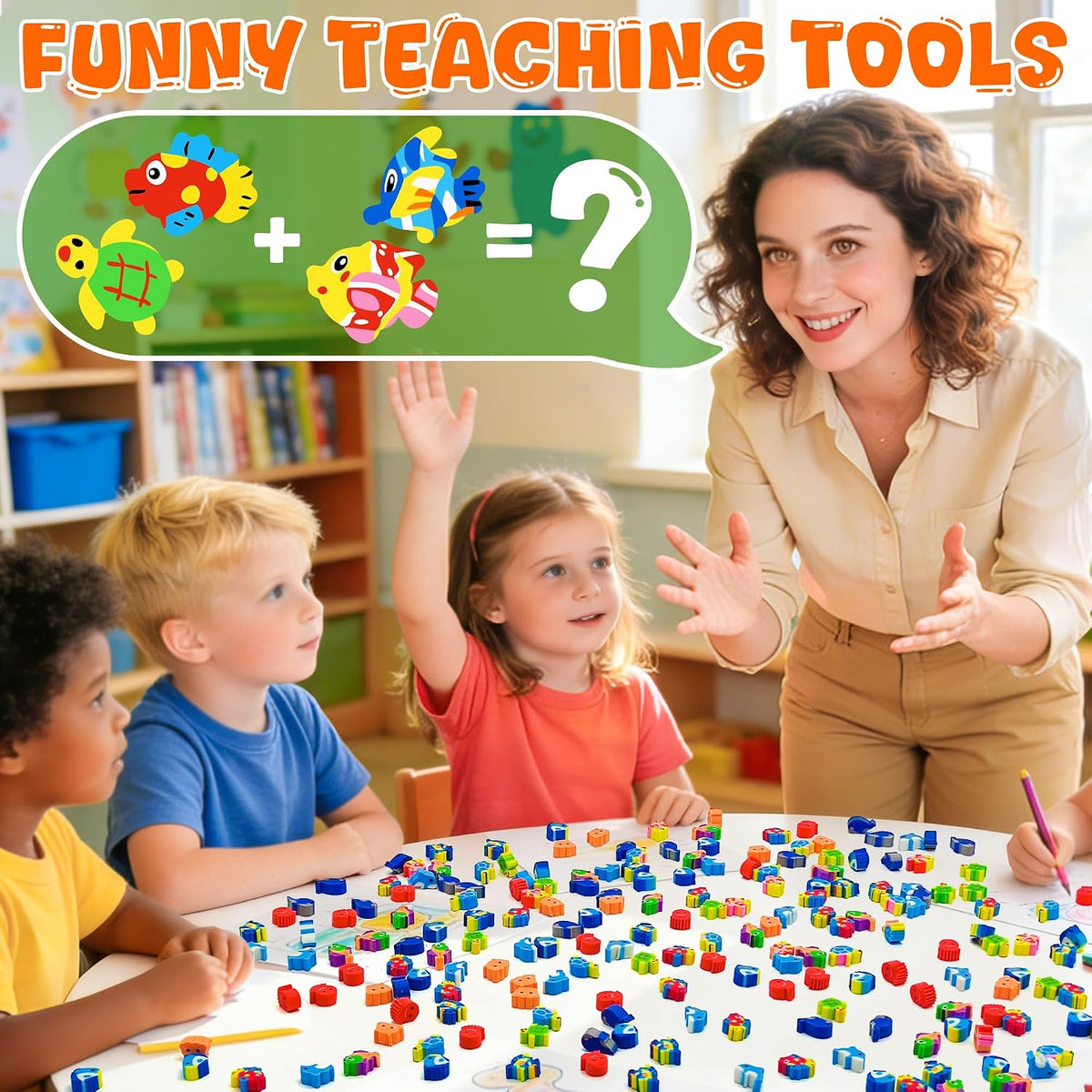 200pcs Ocean Mini Erasers for Kids, Bulk Cute Pencil Erasers Small Fun Erasers for Classroom Rewards Party Favors Gift Filling Eraser