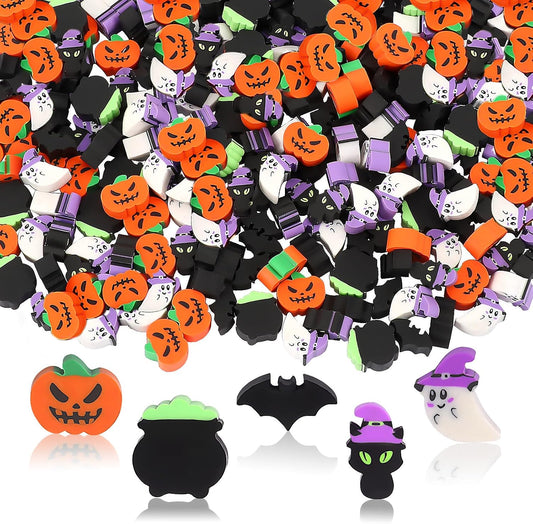 JUNEBRUSHS 150 Pcs Halloween Mini Erasers, Cute Small Erasers Bulk