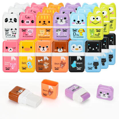 Mr. Pen- Cute Animal Eraser with Clean Up Roller and Cover, 12 Pack, Latex-Free, Rubber Pencil Erasers with Collector Rollers for Teens & Kids, Teacher, Classroom, School Supplies, Party Favor