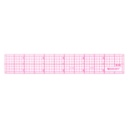 Westcott B-70 8ths Graph Beveled Ruler, 12 in