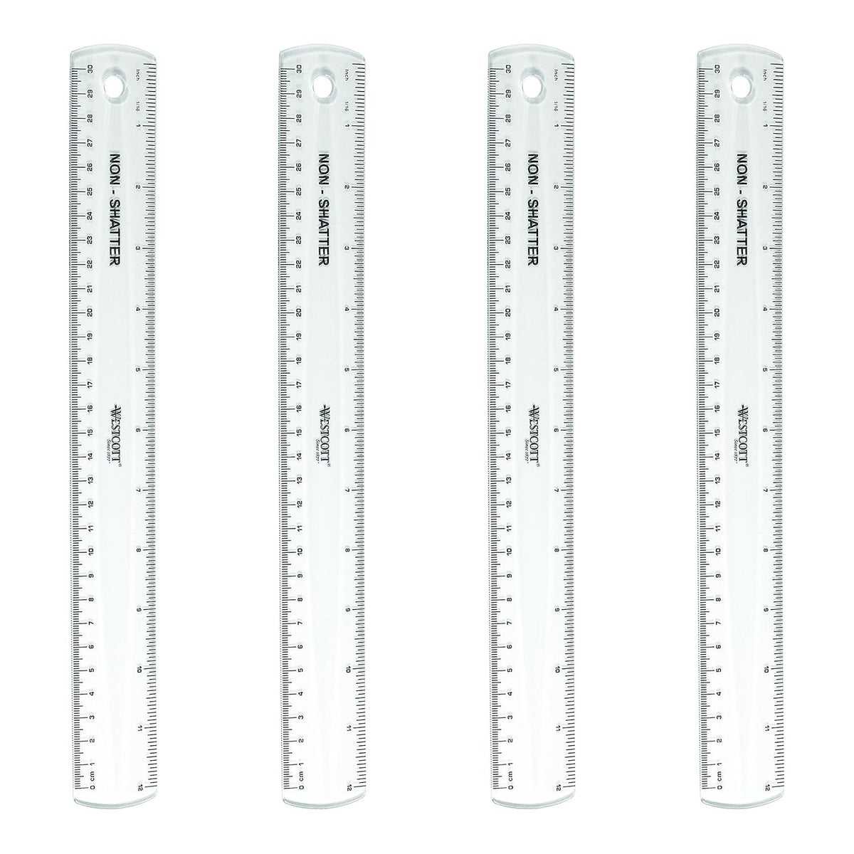 Westcott 16024 Jeweltone Plastic Ruler, 12-Inch, Purple