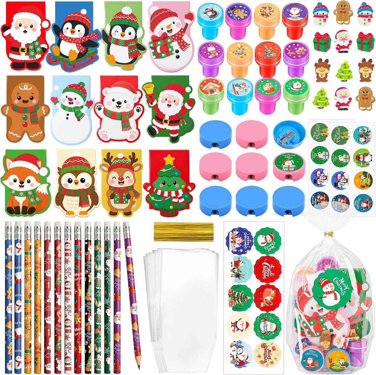 72Pcs Christmas Stationery Set for Kids Christmas Party Favors Bag Stuffers